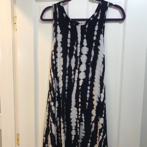 Navy and white tie dye dress